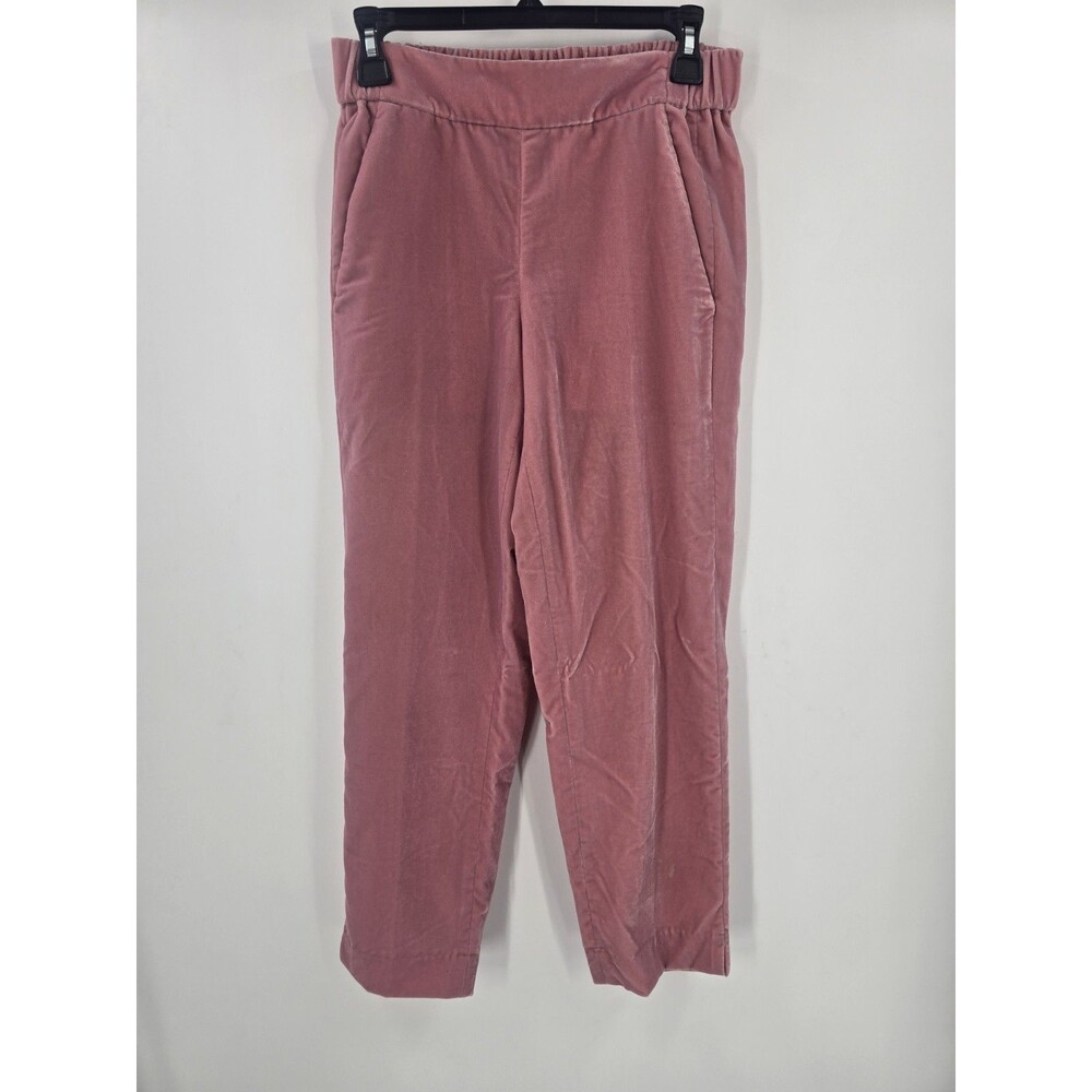 J Crew Pink Velvet Joggers Elastic Waist Sz 2 Velour